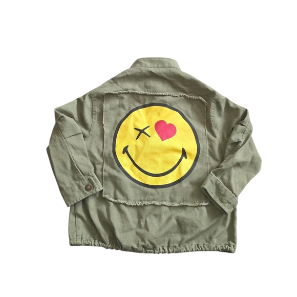 Zara Kids Green Jean Jacket with Colorful Patches - Picture 2 of 7